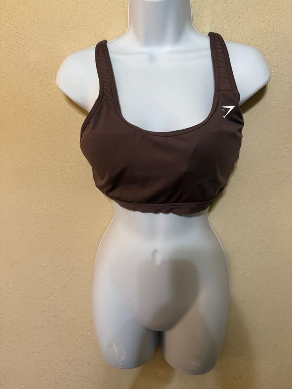 Gymshark Scoop Neck Sports Bra in Brown